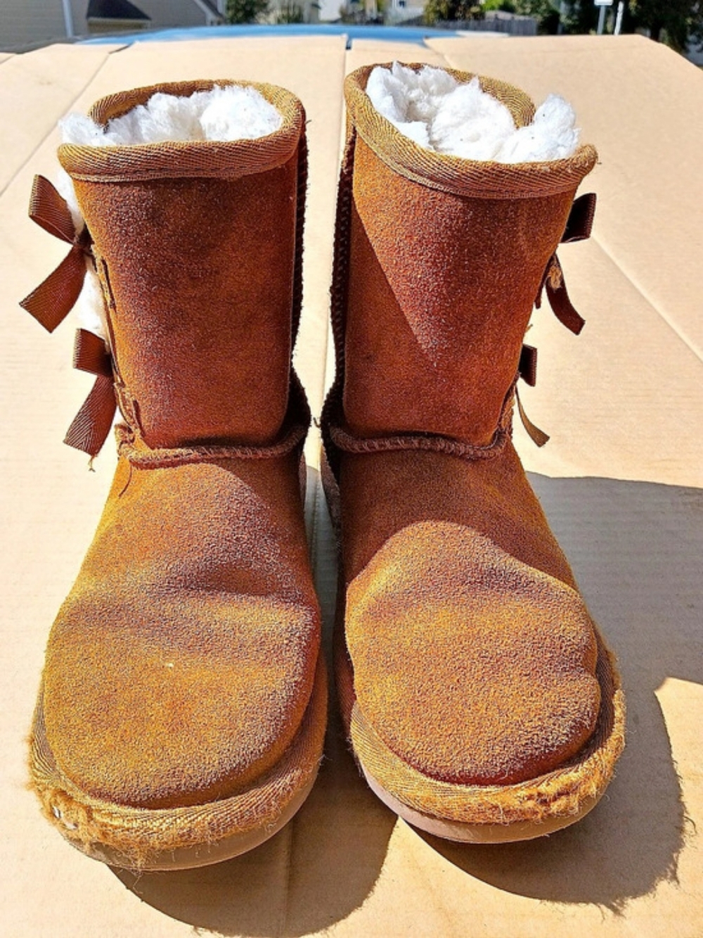 Koolaburra by UGG Victoria Short Bow Detail Winter Boots US 9 Brown